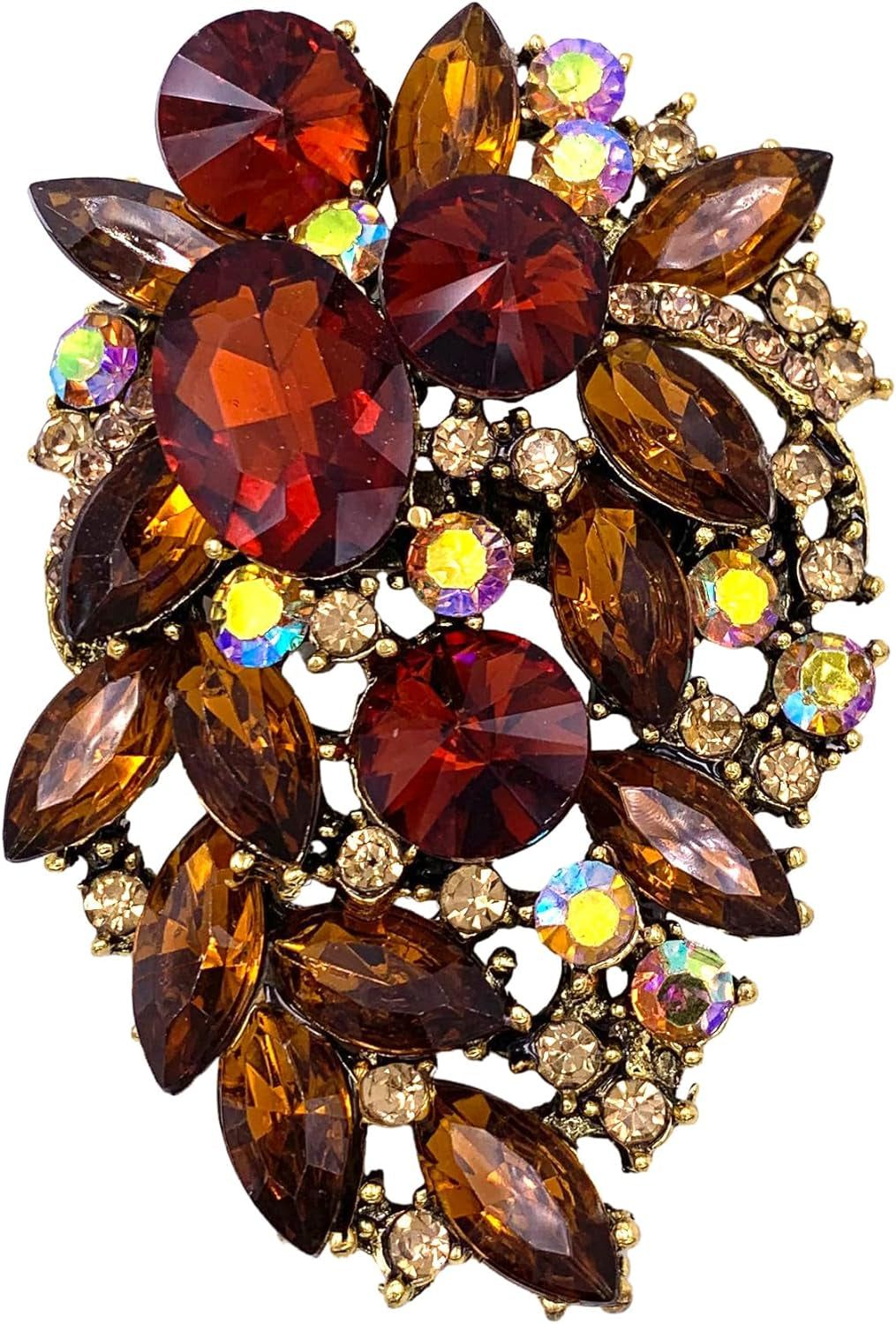 Rhinestone Statement Brooch Pin Flower Dress Accessory