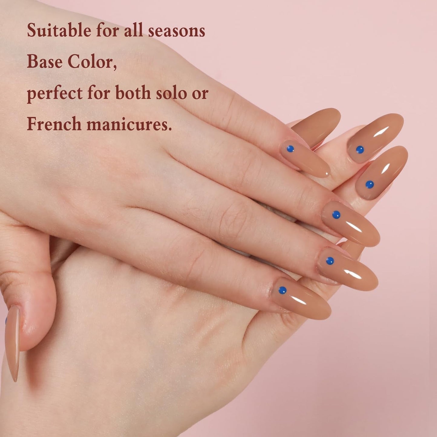 Jelly Brown Nude Gel Nail Polish,Sheer Milky Gel Polish All Seasons Colors Soak off LED UV Gel Varnish Nail Art Manicure #301,0.5 Fl Oz