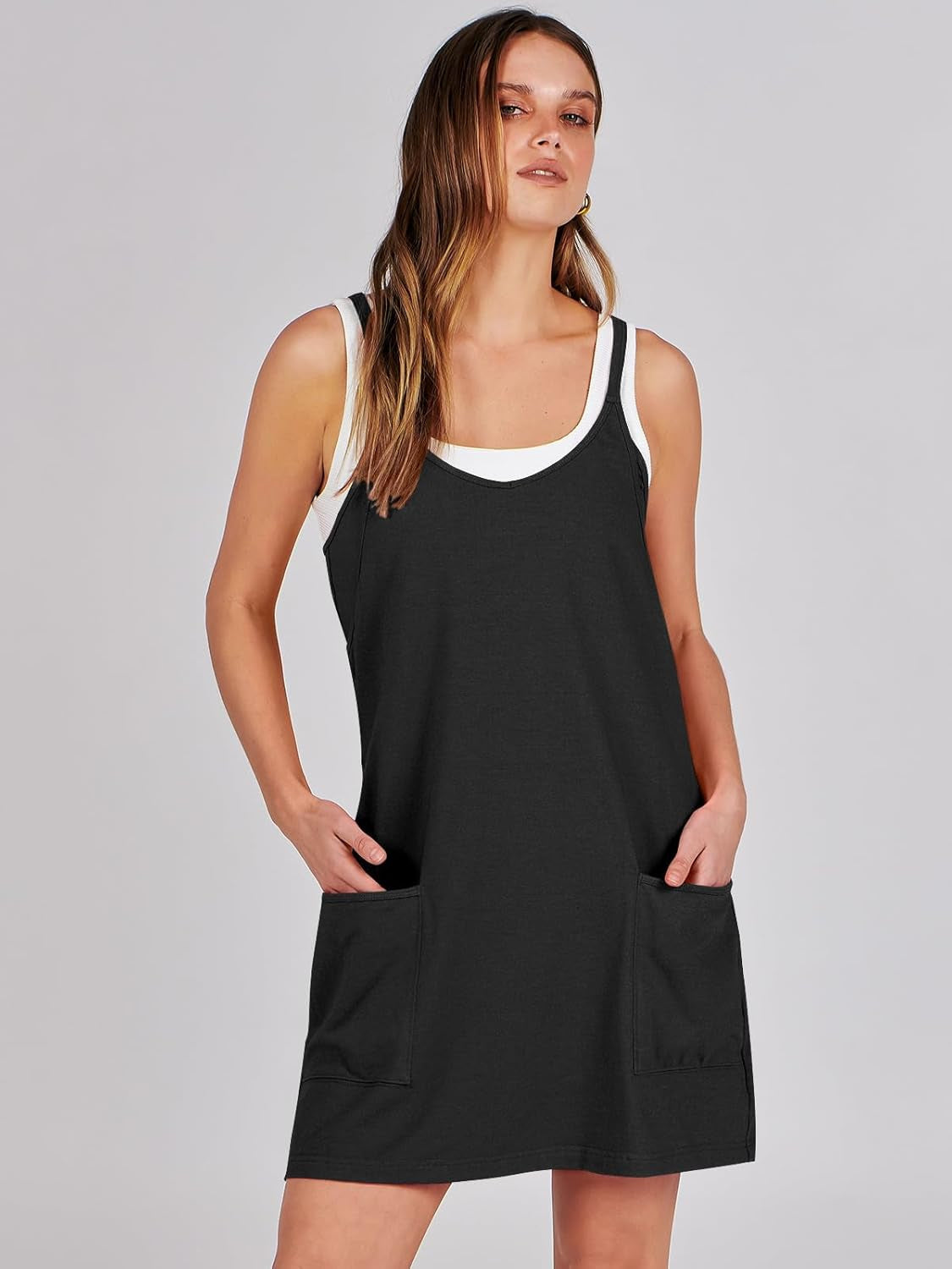 Women Summer Mini Romper Dress Workout Tennis Active Sports Athletic Outfits Built in Shorts Trendy Vacation