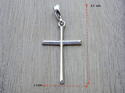 Cross Sterling Silver 925 Pendant Minimalistic Religious Unisex Jewelry