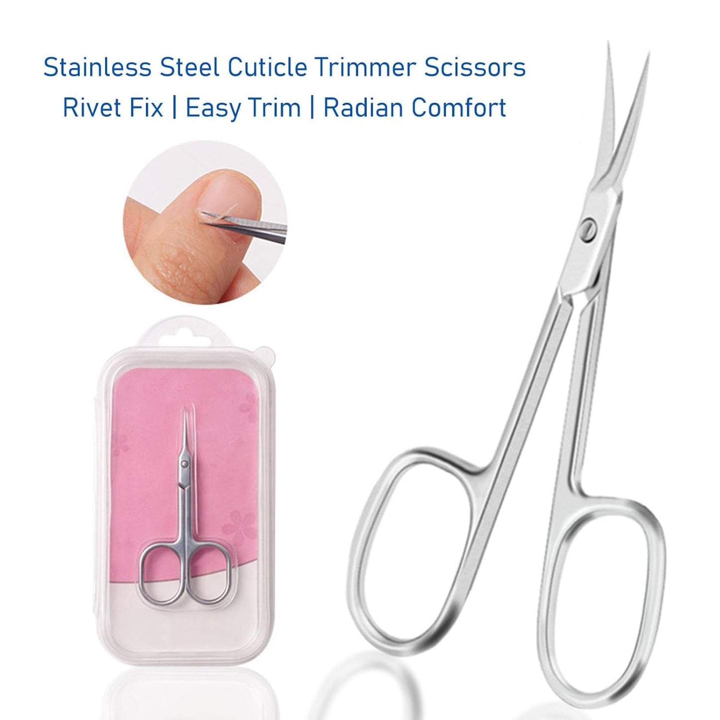 Nail Enhancement Russian Dead Skin Scissors Stainless Steel Cuticle Trimmer Scissors Dead Skin Remover Arc Shaped Cuticle Trimmer Manicure Tool