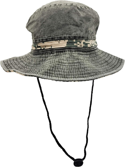 Outdoor Boonie Sun Hat for Hiking, Camping, Fishing, Operator Floppy Military Camo Summer Cap for Men or Women