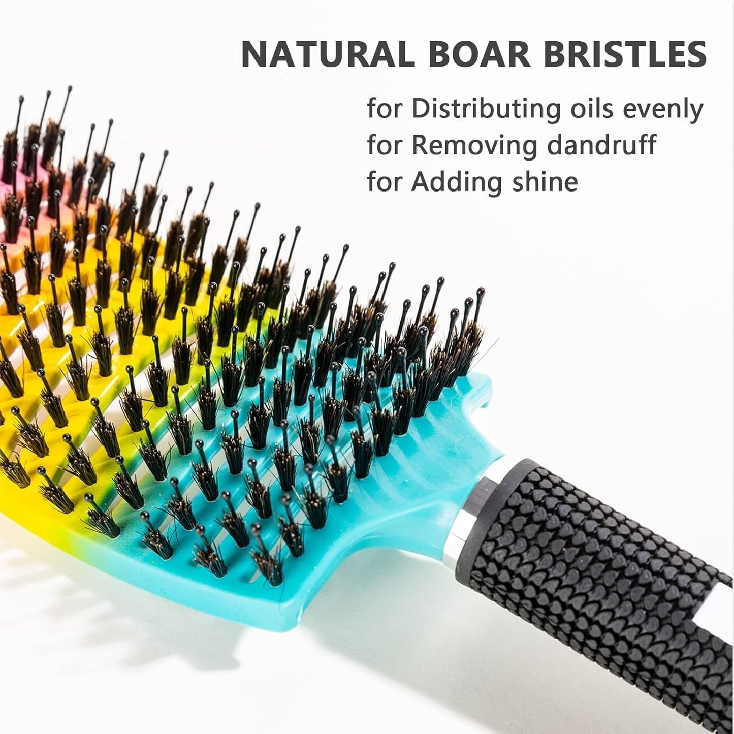Detangling Brush 2 Pack,Boar Bristles Hair Brush without Pain Adds Shine and Makes Hair Smooth,Fast Drying Styling Massage Hairbrush for Women, Girls.Detangler Hair Brush for Wet or Dry Hair.……