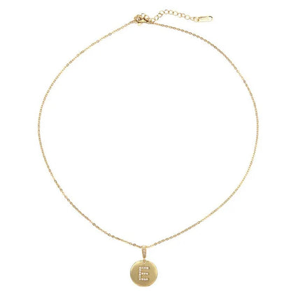 Top Quality 14k Gold Fashion Flash Diamond Exquisite Pendant Venice Box Chain Women Girls Initial Letter Necklace Gold 26 Letters Charm Necklaces Pendants Copper CZ Jewelry Personal Necklace
