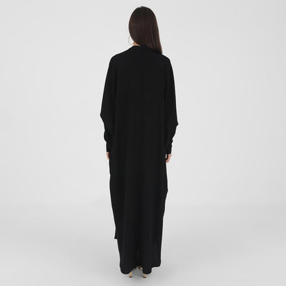Women'S Muslim Dress Ramadan Abaya Batwing Sleeve Henley Shirt Prayer Kaftan Dubai Islamic Dress