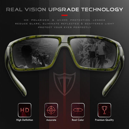 Polarized Wrap Sunglasses for Men - Fishing Sports Glasses UV Protection