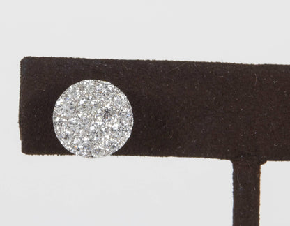 Diamond Scene 1.68ct Round Diamond Cluster 18k Gold Stud Earrings