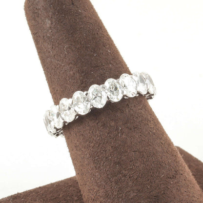 Exquisite 4.86 Carat Oval Diamond 18k White Gold Eternity Band