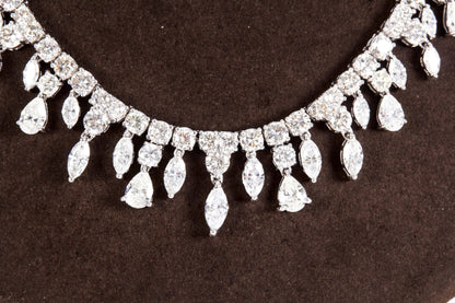 Luxury 46 Carat Multi Shape Diamond Gold Drop Choker Necklace