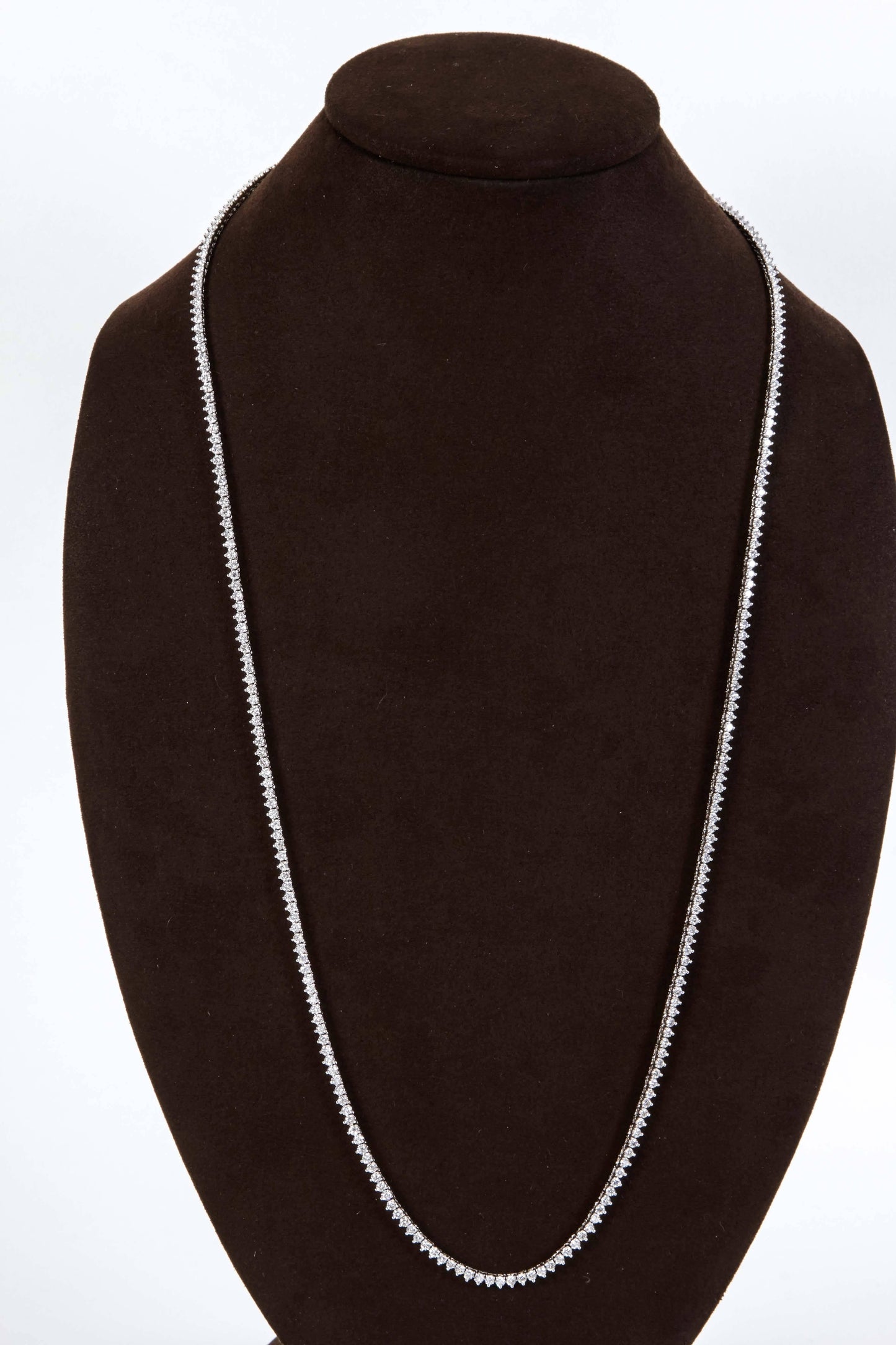 17.97 Carat F VS Diamond Opera Tennis Necklace 18k White Gold