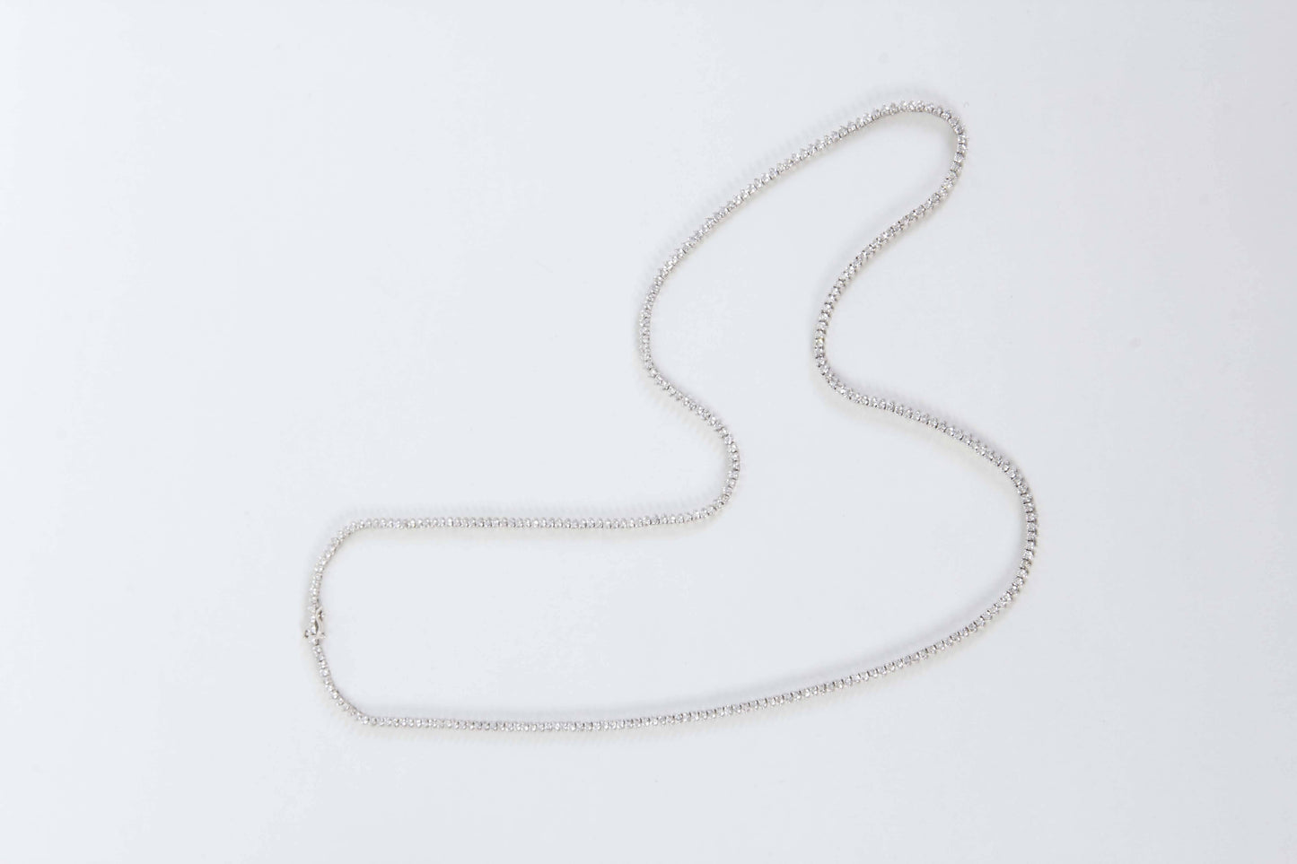 17.97 Carat F VS Diamond Opera Tennis Necklace 18k White Gold