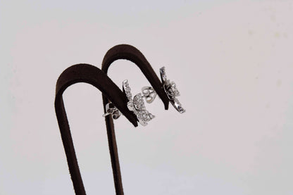 Classic 1.85ct Diamond 18k White Gold Cluster Stud Earrings