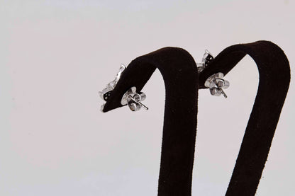 Classic 1.85ct Diamond 18k White Gold Cluster Stud Earrings