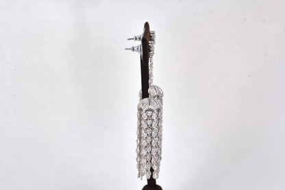 Diamond Scene 7.95ct Round Brilliant Diamond 18k White Gold Tassel Earrings