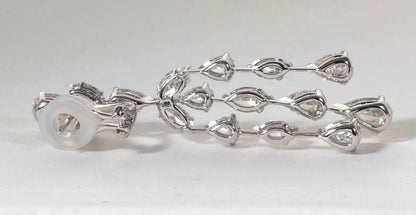 Luxury 14.87 Carat Diamond Drop Earrings in 18k White Gold