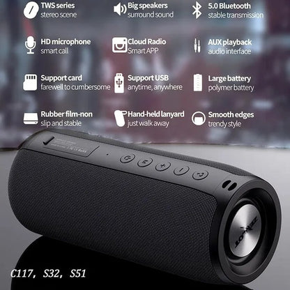 Portable,Waterproof,Wireless Speakers,Dual Pairing1500 Mins Playtime