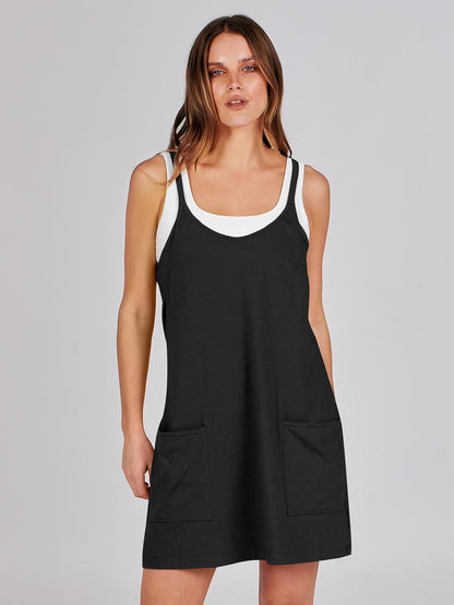 Women Summer Mini Romper Dress Workout Tennis Active Sports Athletic Outfits Built in Shorts Trendy Vacation