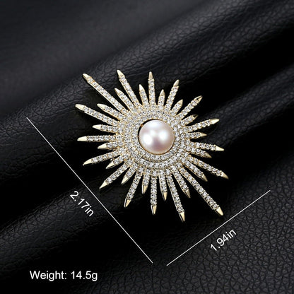 Sunflower Brooch Pins Sunflower Pearl Brooch Pins for Women Sunflower Rhinestone Brooch Pins Flower Brooch Pins Pearl Pins for Clothes Lapel Badge Brooch Pins for Lanyards Backpacks Clothes Hats Jackets