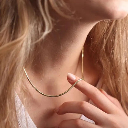 Fashion 925 Sterling Silver Italian Crafted 2MM Golden Snake Chain Necklace Minimalist DIY Chain Accessories