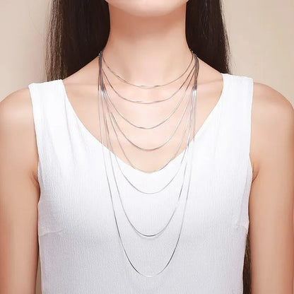 Best Ladies Chain Necklace Solid Surface Filled with 18K Gold and Italian 925 Sterling Silver Jewelry Figaro Snake Chain Necklace Fine Jewelry Length: 16-30 Inches - WORLD TIME VISITS