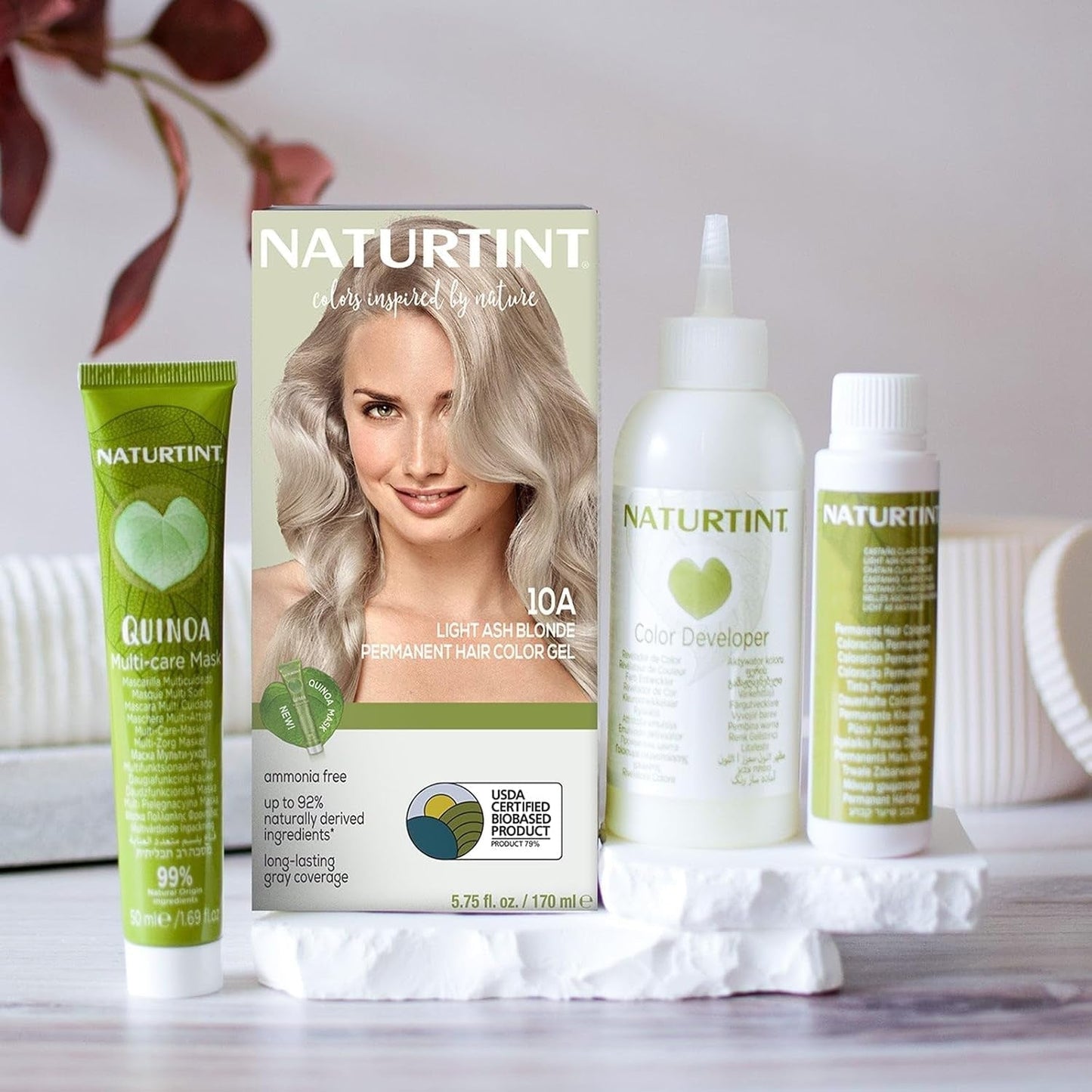 10A Light Ash Blonde Permanent Hair Color (Pack of 1), Ammonia Free, Vegan, Cruelty Free, up to 100% Gray Coverage, Long Lasting Results (Packaging May Vary)