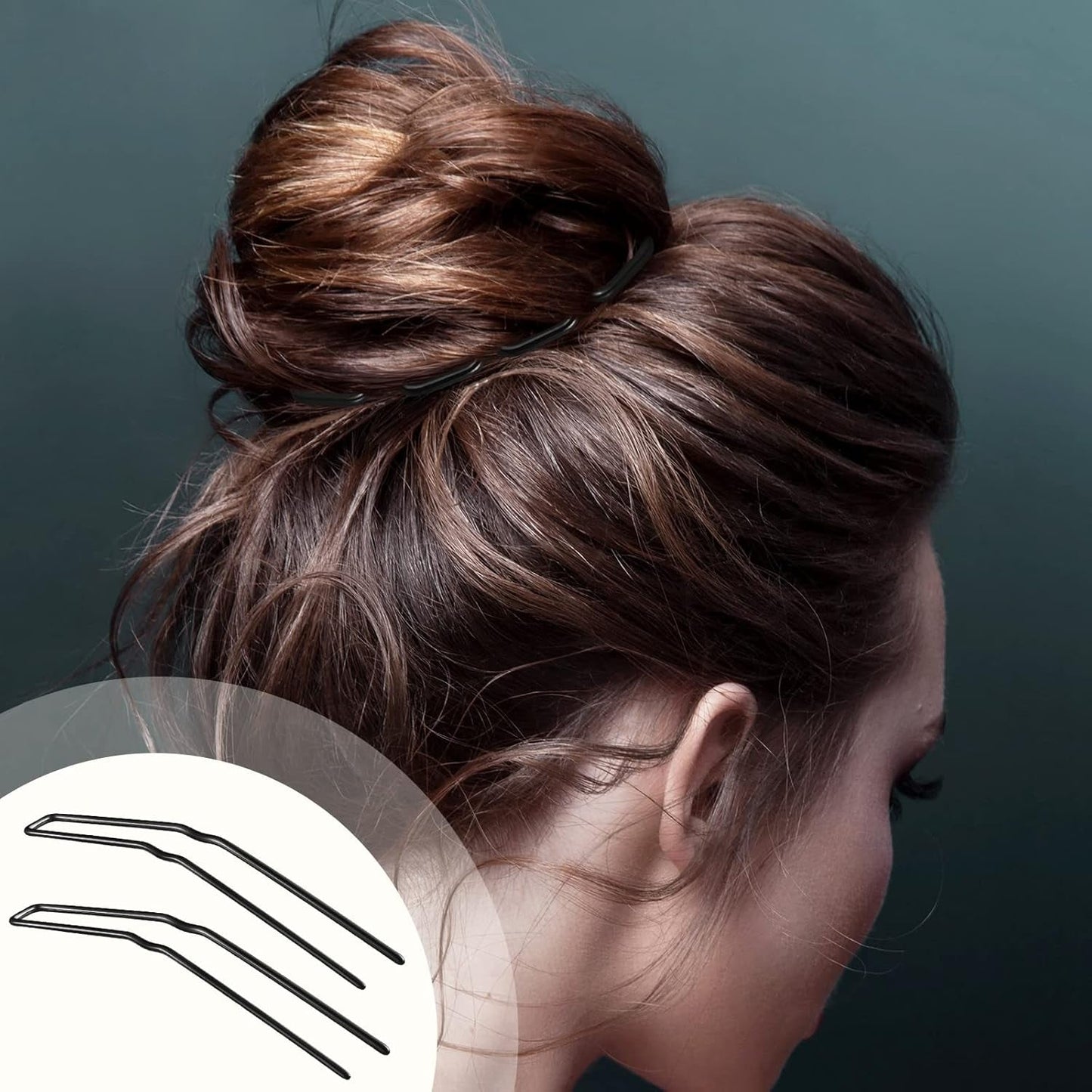 36 Count Black U-Shaped Hair Pins, 3 Inches, for Updo Bun Bobby Pins for Women Girls Thick Curly Hair, Hair Styling Pins Metal U Bun Hair Pins