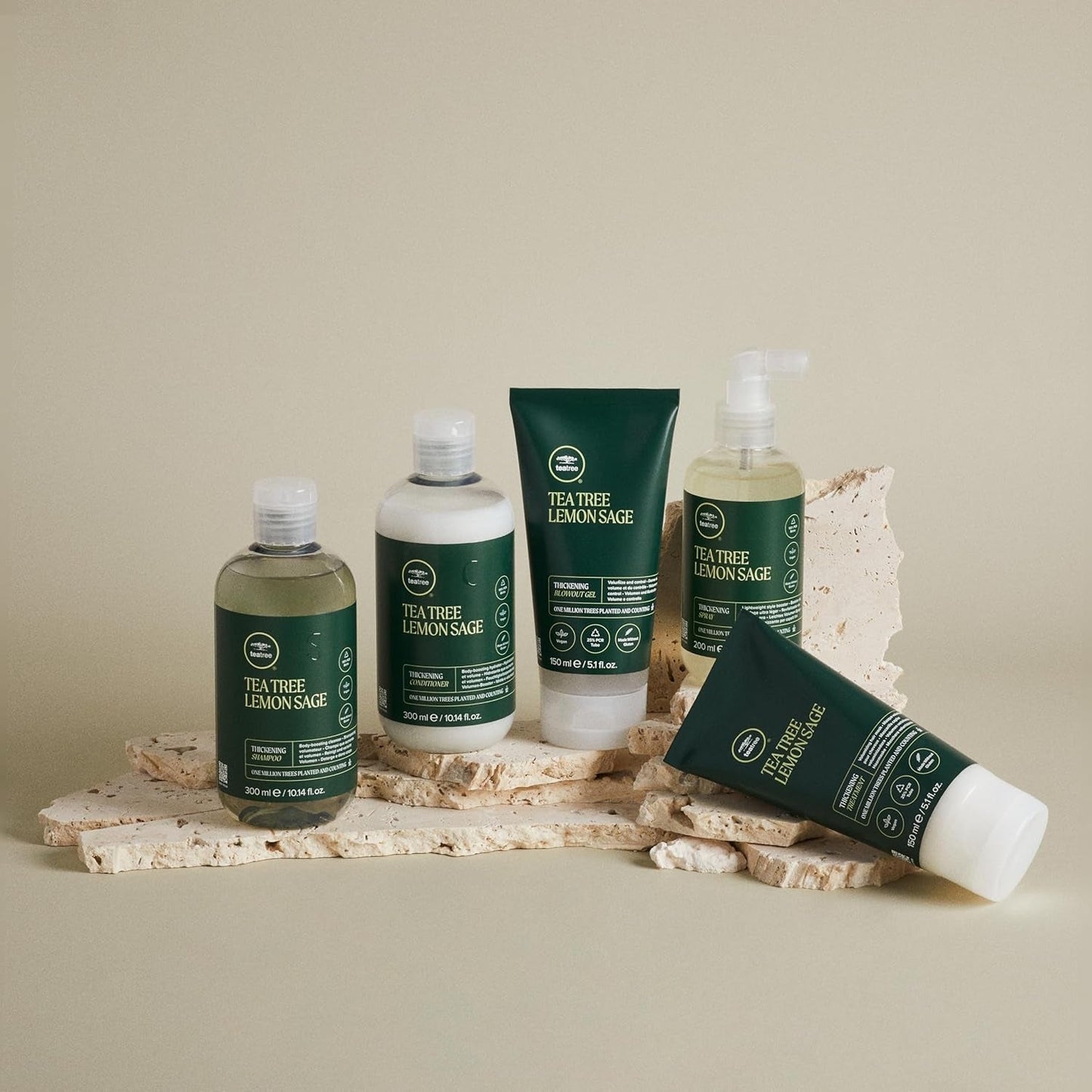 Tea Tree Lemon Sage Thickening Spray, Builds Body + Boosts Volume, for Fine Hair