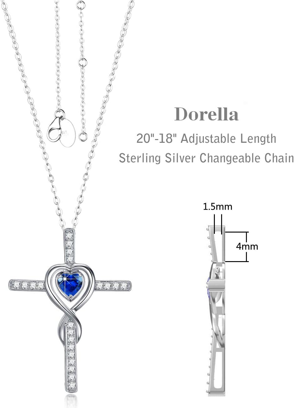 Love Infinity Necklace for Her Birthday Gifts Wife Mom March April Birthstones Aquamarine and More Stones Jewelry 925 Sterling Silver