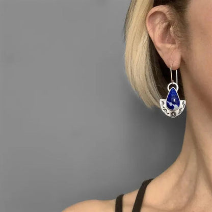 Lapis lazuli earrings Bohemian earrings retro sapphire earrings