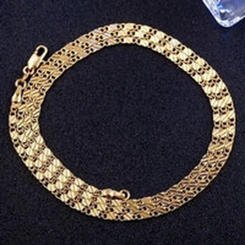 New Fashion Luxury Exquisite Men and Women Fashion Solid  Chain Necklace 2mm Wide and Thin Necklace Bridal Wedding Engagement High Jewelry Size: 16-30 Inches