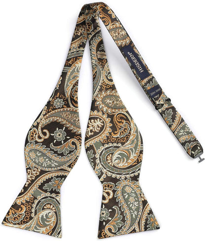 Bow Ties for Men Paisley Bowties Mens Self Tie Bow Tie and Pocket Square Set Formal Tuxedo Wedding Bowtie
