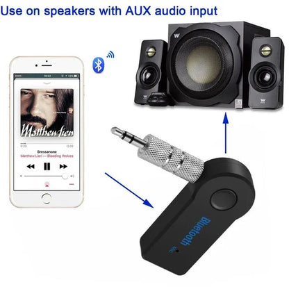 1 Pack Bluetooth Receiver/Bluetooth Car Kit, Portable Universal Aux Adapter 3.5Mm Auxiliary Stereo Output Music Streaming Sound System Hands-Free Audio Adapter & Wireless Car Kits for Home, Car, Wired Headset Earphones