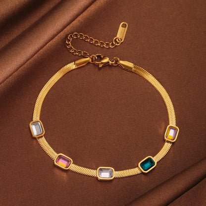 Gold Double Layer Bracelet Double Herringbone Bracelet 14K Gold Plated 2 Layer Bracele Waterproof Double Snake Chain Bracelet