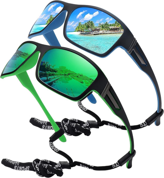 Polarized Sports Sunglasses for Men Women Unbreakable Frame Cycling Fishing Driving - WORLD TIME VISITS