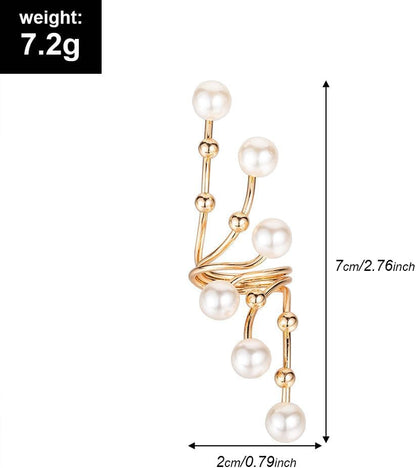 Gold Pearl Rings for Women Chunky Promise Ring Wrap Finger Rings Open Adjustable Stacking Ring Statement Party Prom Jewelry Gifts - WORLD TIME VISITS