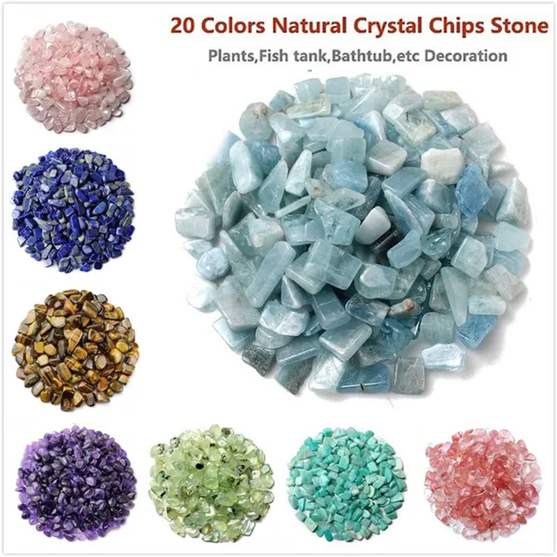 Natural Healing Crystal Mixed Stones Tumbled Chips Crushed Stone Gemstone Crystal Jewelry Aquarium Fish Tank Home Making Decoration