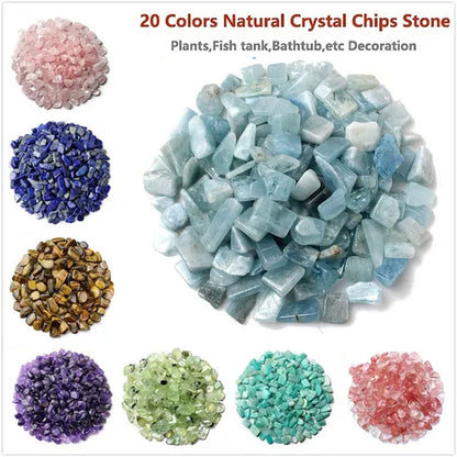 Natural Healing Crystal Mixed Stones Tumbled Chips Crushed Stone Gemstone Crystal Jewelry Aquarium Fish Tank Home Making Decoration