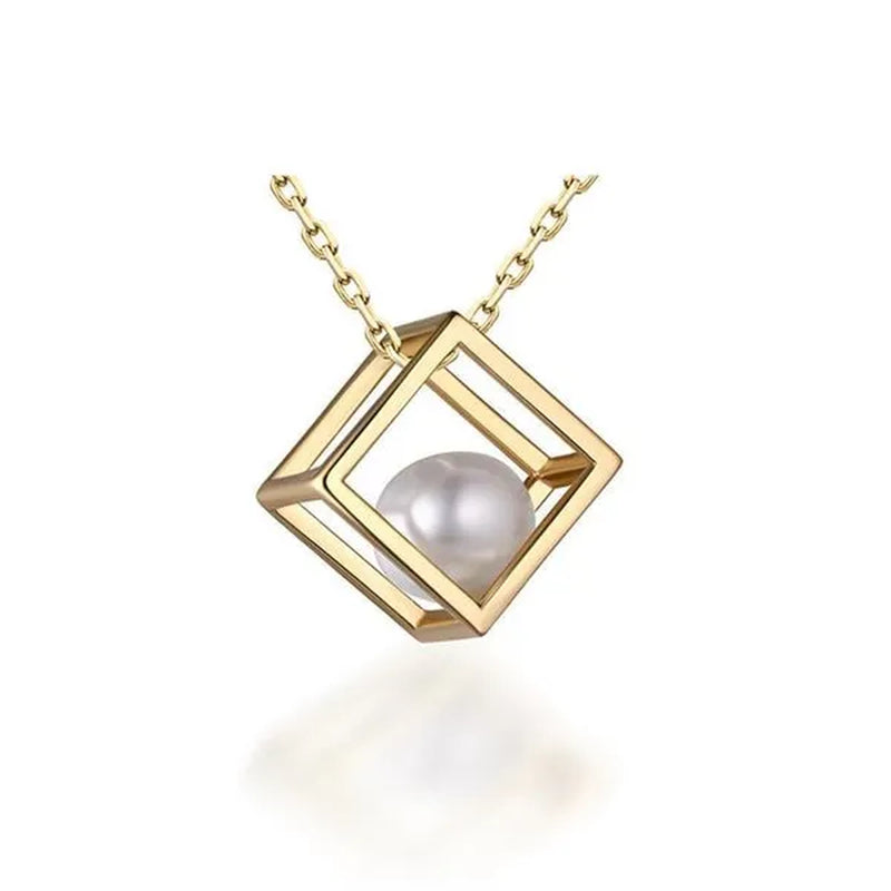 Majesty Diamonds MDS170332 0.75 CT Round White Pearl Fancy Pendant Necklace in .925 Sterling Silver