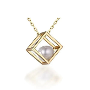 Majesty Diamonds MDS170332 0.75 CT Round White Pearl Fancy Pendant Necklace in .925 Sterling Silver