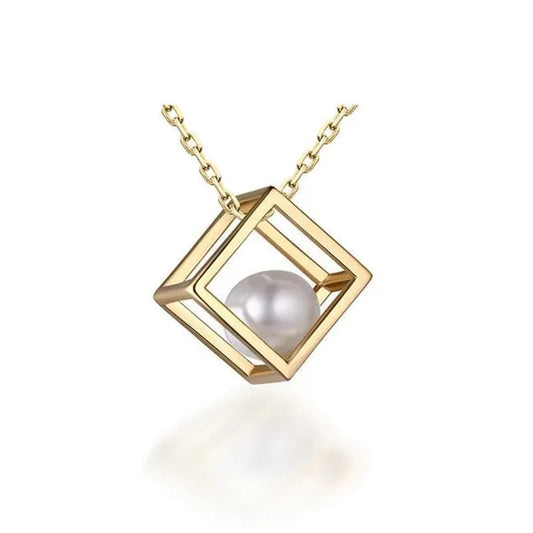 Majesty Diamonds MDS170332 0.75 CT Round White Pearl Fancy Pendant Necklace in .925 Sterling Silver