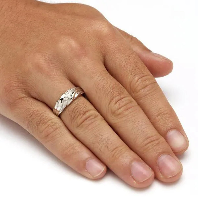 New Fashion Luxury Exquisite Twist Zirconia Ring Engagement Ring Lightning-Shaped Water Ripples on the Surface Zirconia Wedding Ring Size 5-12