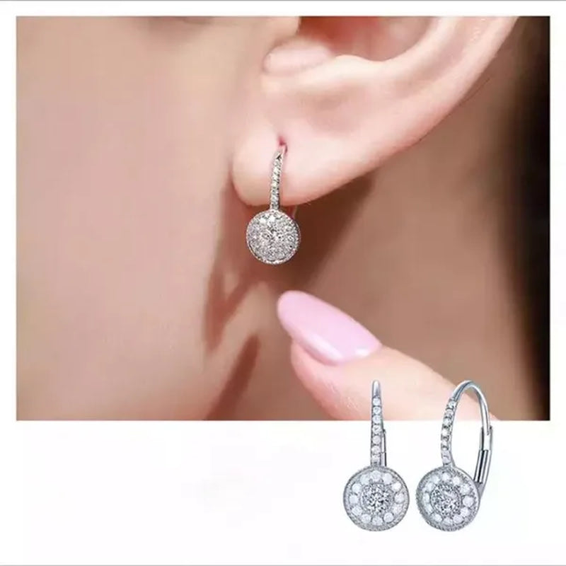 Trendy Micro Pave Diamond Drop Earring for Women Romantic Engagement Wedding Jewelry Lover Birthday Gift