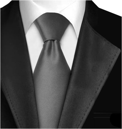 Silk Ties for Men 3.5 Inch Mens Ties Silk Black Ties for Men Satin Tie Solid Color Ties for Men