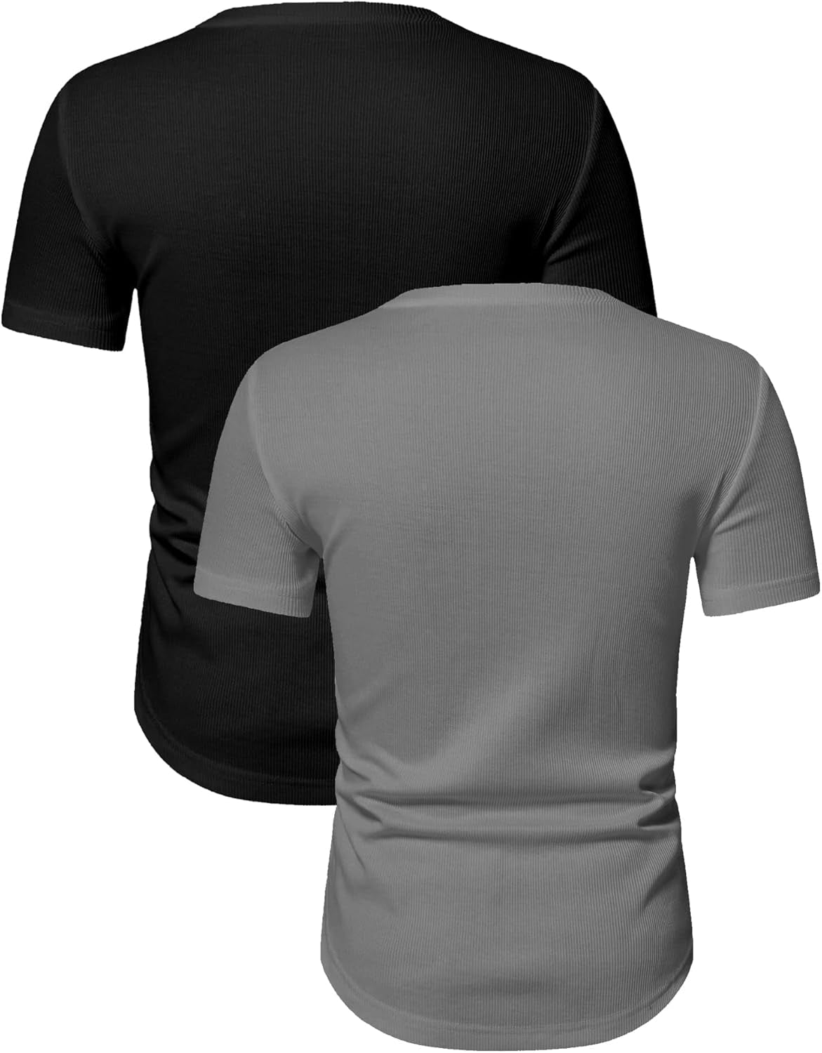 Mens Muscle T Shirts V Neck Short Sleeve Henley Shirt Hipster Longline Gym Workout Athletic Tee Shirts - WORLD TIME VISITS