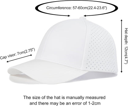 Men Quick Dry Baseball Cap Laser Cut Mesh Ball Curved Brim Snapback Hat