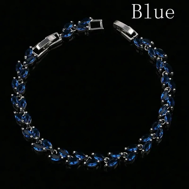 Trendy 2019 Cubic Zirconia Jewelry 925 Silver Leaf Charm CZ Crystal Female Bracelets Bangles for Women