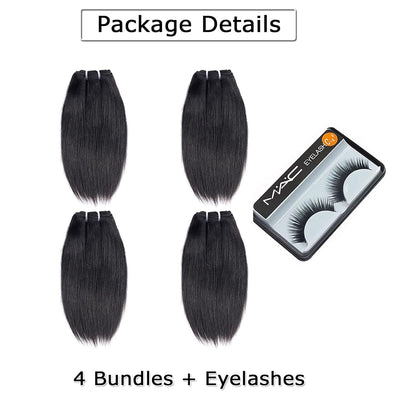 10 Inch Short Human Hair Bundles Natural Color 4 Bundles 12A Brazilian Virgin Hair 100% Unprocessed Straight Human Hair Bundles(10"10"10"10")