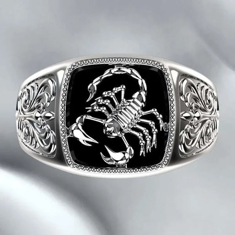 Exquisite Men's Retro Animal Relief Punk RING Silver Plated Ring Gold Plated Ring Party Carnival Banquet Wedding Classic Handsome Jewelry Ring Festival Jewelry Christmas Valentine's Day Anniversary Gift Size 6-13