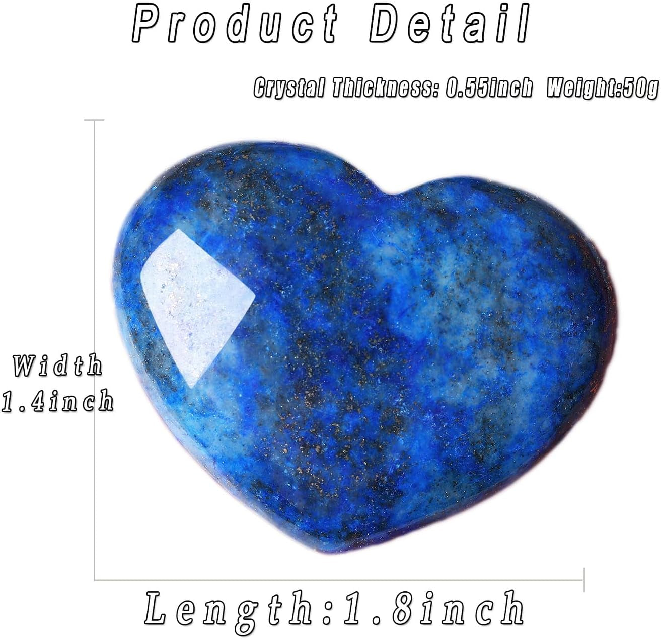 45 Mm Lapis Lazuli Stone Large Heart Stone Healing Crystals Natural Crystal Heart Reiki Gemstone Polished Heart Shaped Rocks Meditation Mothers Day Crystal Gifts for Mom Her
