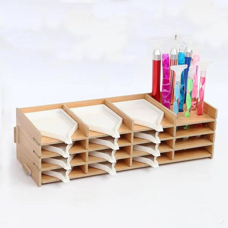 Diamond Painting Tool Tray Point Drill Pen Wood Organizer Holder Detachable Diamond embroidery Accessories - WORLD TIME VISITS